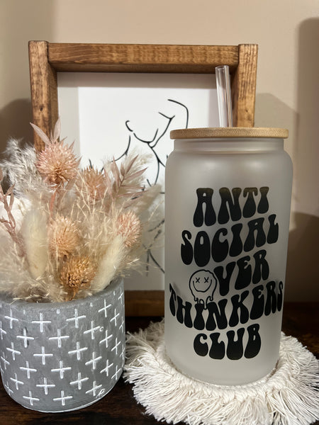 Beer Can Tumbler - Antisocial Overthinkers Club